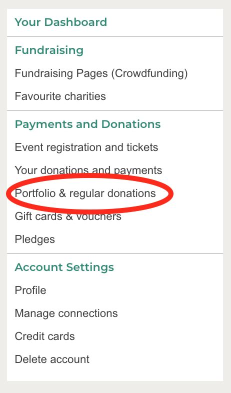 Cancel or Change Your Regular Donation .